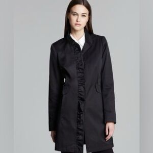 DKNY Sabrina Ruffle Trench Coat Size Small